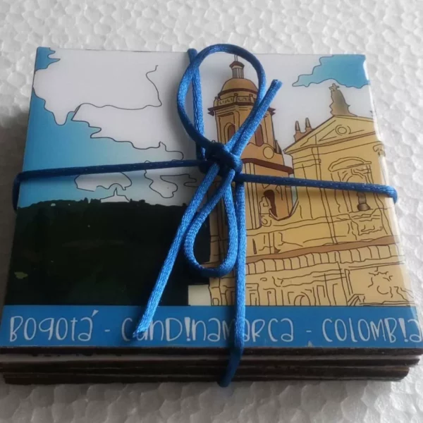 Juego de Portavasos / Posavasos COLOMBIA en MDF x 4 - Imagen 5