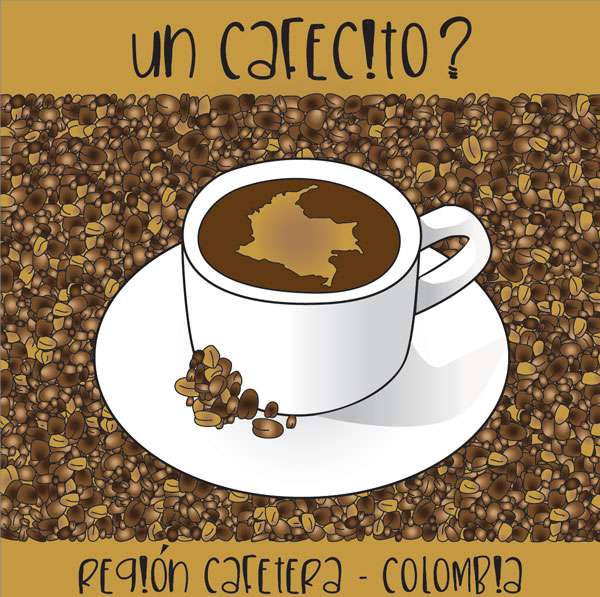 Portavaso / Posavaso "Un cafecito" Región cafetera - Unidad