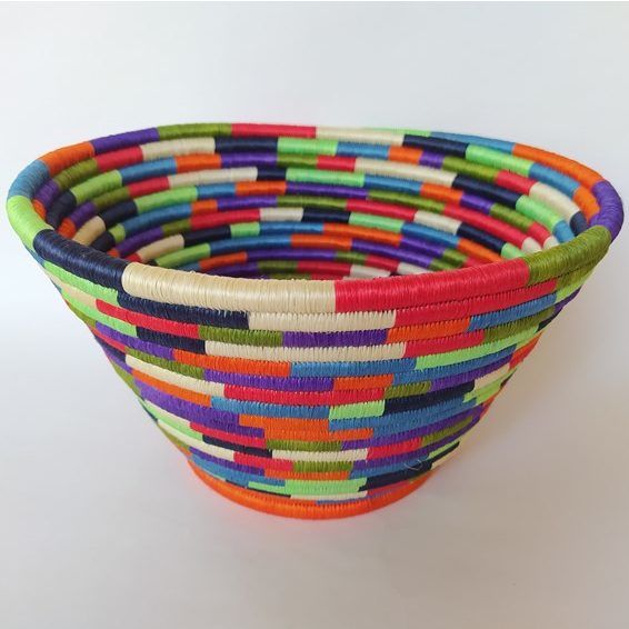 Regalos Colombianos / Frutero / Artesanias Frasilgo/ Cesteria Rollo - Guacamayas