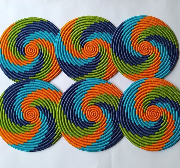 Regalos Colombianos / Individuales / Artesanias Frasilgo/ Cesteria Rollo - Guacamayas
